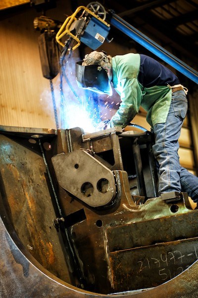 GMT Corporation Welder Working on a Fabricated Structure